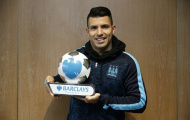 Sergio Aguero giành giải cầu thủ hay nhất tháng của Ngoại hạng Anh