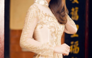 Vợ cũ Thanh Bình kiêu sa trong trang phục áo dài cưới