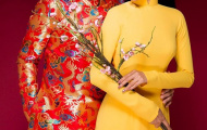 Ngoại binh Becamex Bình Dương diện áo the tình tứ bên Trương Thị May