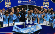 Man City như 'phát điên' ăn mừng ngôi vô địch League Cup