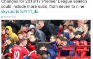 Premier League dự định sẽ đổi luật về thay người