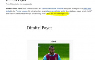Wikipedia ví Dimitri Payet như thần