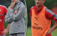 Koscielny nhăn nhó tập luyện, HLV Wenger đăm chiêu giải bài toán hàng thủ
