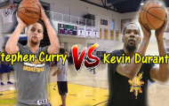 Video Kevin Durant đọ tài bắn 3 điểm với Stephen Curry