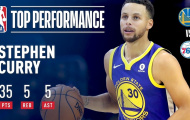 Video NBA: Màn trình diễn bùng nổ của Stephen Curry trước Sixers