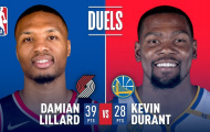 Video NBA: Màn so tài giữa Damian Lillard và Kevin Durant ở Bay Area