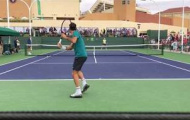 Video cận cảnh Federer 'mài vợt' chuẩn bị Indian Wells 2018
