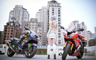 Người đẹp cosplay đọ dáng bộ đôi siêu mô tô Kawasaki ZX10R – ZX14R