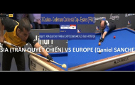 Video Daniel Sanchez khuất phục Trần Quyết Chiến ở carom 3 băng Ceulemans Cup