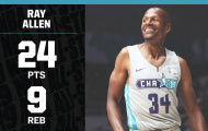 Đẳng cấp là đây: Ray Allen khiến cầu trường bùng nổ với cú ném ở vạch 4 điểm
