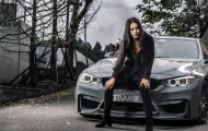 Mỹ nữ áo đen lạnh lùng khoe dáng bên xế độ BMW