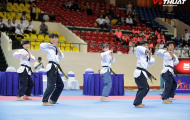 Nhà thi đấu Quân khu 7 rực lửa với lễ khai mạc Giải Vô địch Taekwondo châu Á mở rộng