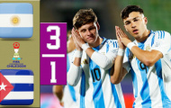U20 Argentina vượt khó ngoạn mục, đánh bại Cuba dù chơi thiếu người