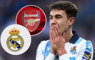 Arsenal đối mặt thách thức khi Real Madrid nhắm tiền vệ Zubimendi