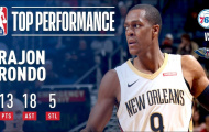 Rajon Rondo thiết lập kỷ lục kiến tạo ở mùa giải này