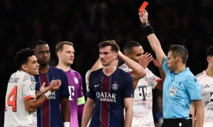 Luis Diaz lập cú đúp rồi nhận thẻ đỏ, Bayern xuất sắc đả bại PSG