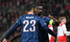 Bukayo Saka tỏa sáng với kỷ lục chưa từng có của Arsenal tại châu Âu