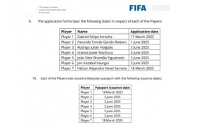 FIFA: 5 cầu thủ nhập tịch Malaysia được cấp hộ chiếu ngay ngày nộp đơn