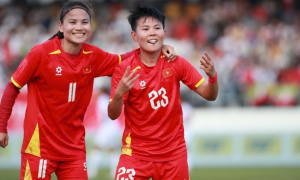 ĐT nữ Việt Nam đánh bại Myanmar 2-0, giành vé vào bán kết SEA Games 33