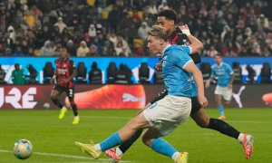 Siêu cúp Ý: Hojlund tỏa sáng đưa Napoli hạ AC Milan 2-0