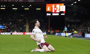 Rice lập cú đúp, Arsenal thắng ngược Bournemouth 3-2