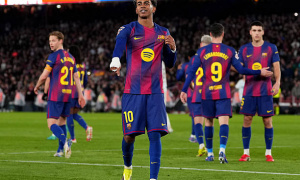 Yamal lập siêu phẩm, Barca đại thắng đòi lại ngôi đầu