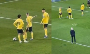 HLV Al Nassr quát lớn ngăn Ronaldo sút phạt