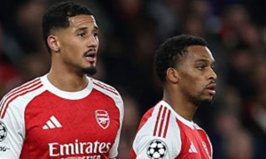 Saliba và Timber vắng mặt khi Arsenal đấu Kairat Almaty