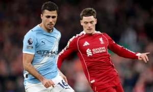 Rodri tái hiện bóng dáng Quả bóng vàng tại thánh địa Anfield