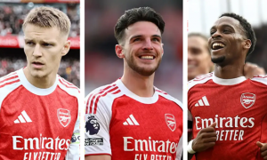 Arsenal nhận tin trái chiều về Odegaard và Rice