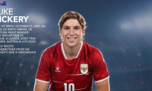 Indonesia đẩy nhanh việc nhập tịch tiền đạo Luke Vickery