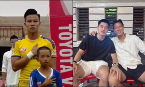 Đình Bắc khoe ảnh lúc nhỏ bên Quế Ngọc Hải