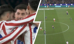 VAR xác nhận bàn thắng mở tỷ số của Atletico trước Barca chỉ chênh vài milimét