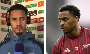 Saliba tôn vinh Timber sau màn ngược dòng của Arsenal, lời khẳng định từ hàng thủ thép