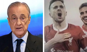 Real Madrid mắc sai sót hy hữu khi tưởng niệm Diogo Jota, chủ tịch Perez lên tiếng xin lỗi