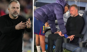 Hansi Flick giải mã khoảnh khắc 'gây bão' với Raphinha: Bực mình chứ không buồn