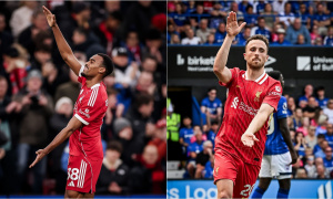 Liverpool: Gravenberch tri ân Diogo Jota bằng màn ăn mừng “cá mập”