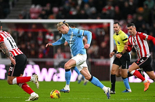 Haaland tịt ngòi, Man City hụt bước trước Sunderland