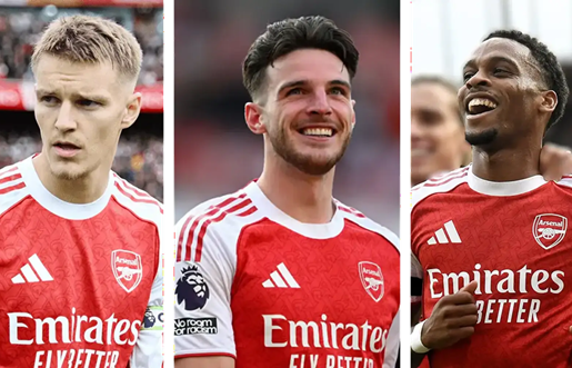 Arsenal nhận tin trái chiều về Odegaard và Rice