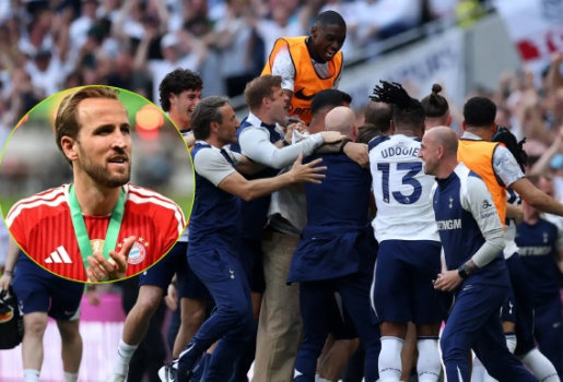 Harry Kane chúc mừng khi Tottenham thoát cảnh xuống hạng