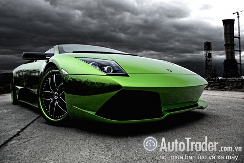 Lamborghini Murcielago màu xanh độc