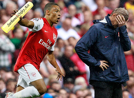 Biếm họa về “sao” trẻ Alex Oxlade-Chamberlain của Arsenal