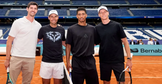 Rafael Nadal deslumbra en el Bernabéu: Un partido único junto a estrellas del fútbol y el tenis