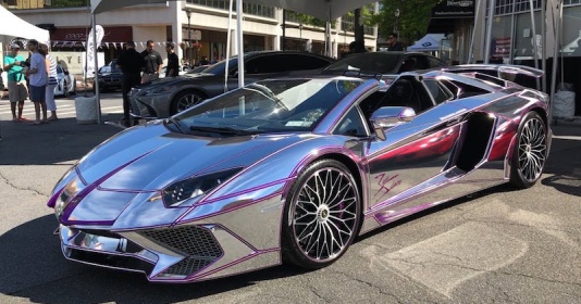 Lóa mắt khi chạm trán mui trần Lamborghini Aventador SV mạ chrome phối tím  trên phố