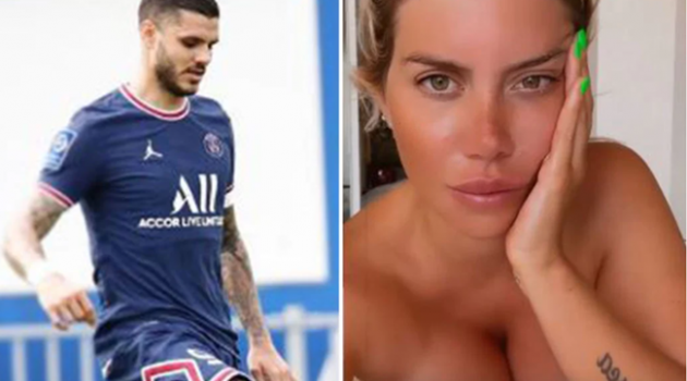 Vợ Icardi khoe ngực trần táo bạo