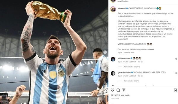 Tâm thư của Messi tạo cơn sốt trên mạng xã hội