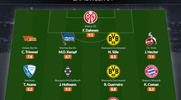 Đội hình tiêu biểu vòng 34 Bundesliga: Trụ cột Bayern, tiếc nuối Dortmund