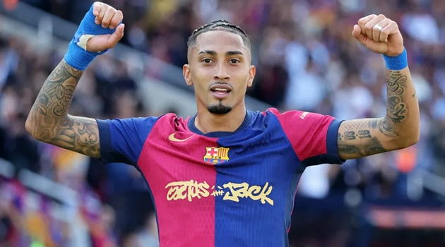 Raphinha tỏa sáng rực rỡ, giành giải Cầu thủ hay nhất La Liga 2024/25