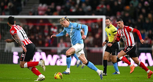 Haaland tịt ngòi, Man City hụt bước trước Sunderland