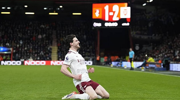 Rice lập cú đúp, Arsenal thắng ngược Bournemouth 3-2